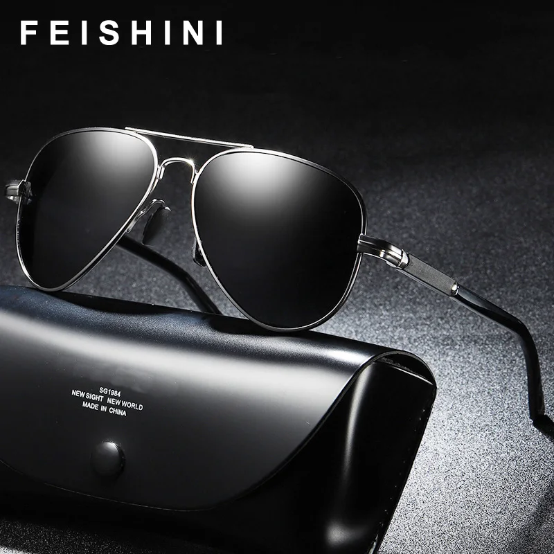 

FEISHINI Brand Men's Sunglasses Polarized Men Pilot Coating Mirror Sun Glasses Driver oculos Male Eyewear Accessories For Men