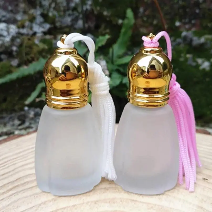 Wholesale New Fashion 5ML Frosted Fringed Roll On Glass Empty Drip Bottle Cosmetic Container