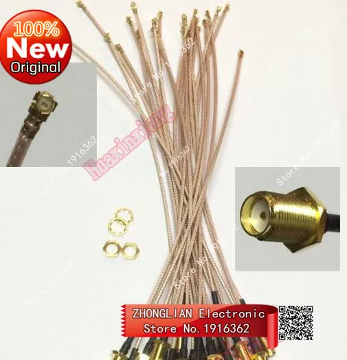 200PCS/Lot Straight RF SMA Female ( Pin female ) to IPEX/IPE/U.FL Connector pigtail cable inner hole 20CM RG178