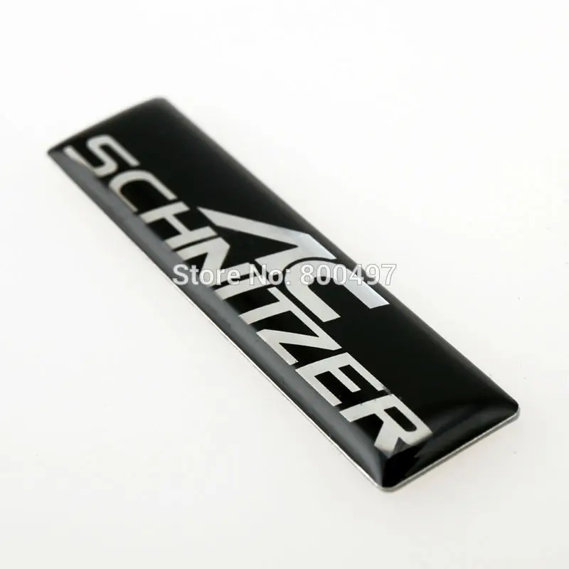 3D Car Styling Aluminum Glue Decalque, Trunk Emblem, Acessórios do carro, Adesivo Badge para AC Schnizer, Mais novo, 2 Pcs