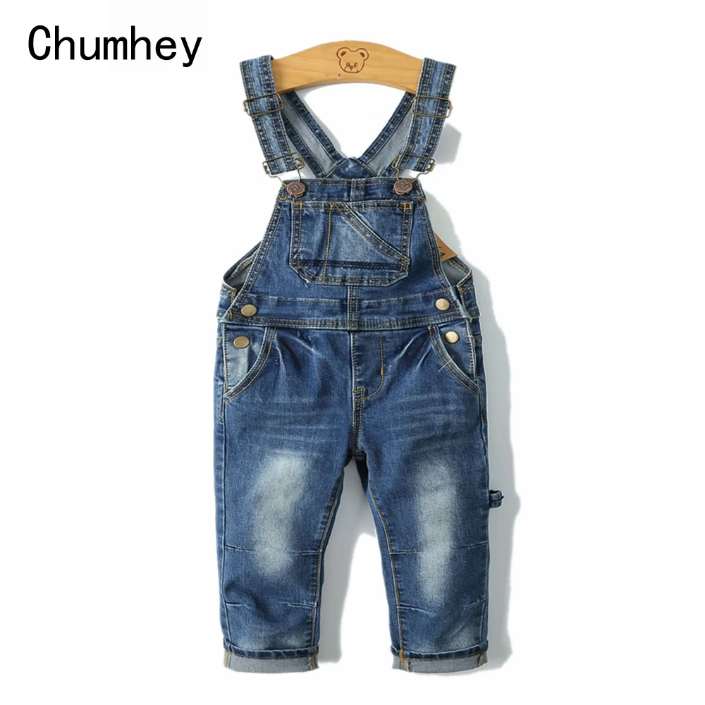 

0-8T Spring Kids Overalls Slim Trousers Boys Girls Suspender Bib Denim Pants Kids Jeans Jumpsuit Clothes Children Clothing