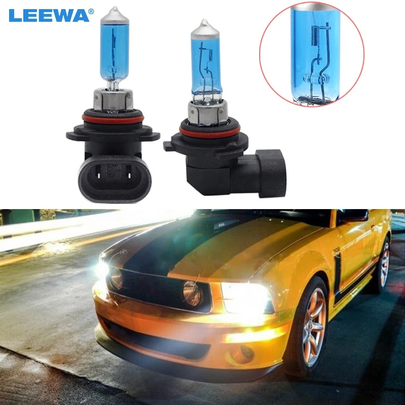 LEEWA 2pcs White 9006 HB4 12V 55W/100W Car FogLights HalogenBulb Headlights Lamp Car Headlight Bulbs #CA2139