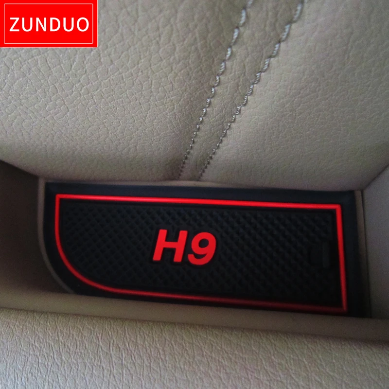 ZUNDUO For GWM Haval H9 2015-2022 Gate Slot Cup Holders MAT Accessories Door Groove Pad