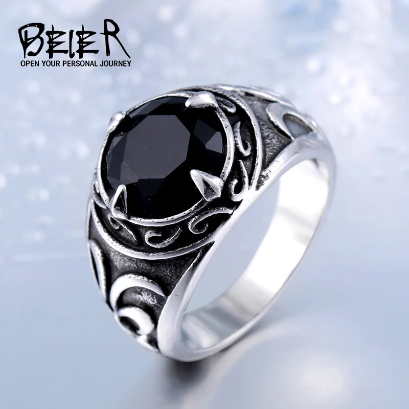 Beier 316L Stainless Steel Viking Pattern zircon Ring fashion scandinavian Amulet for men  the high quality jewelry LR270