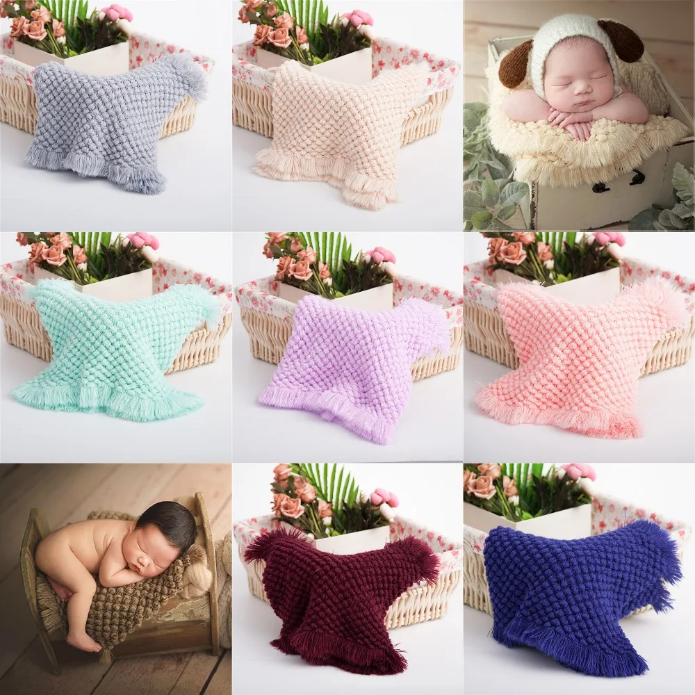 Newborn Photography Props Blankets Studio Baby Blanket Photography Knit Photo Prop Accessory Infant Cushion Photo Accessories