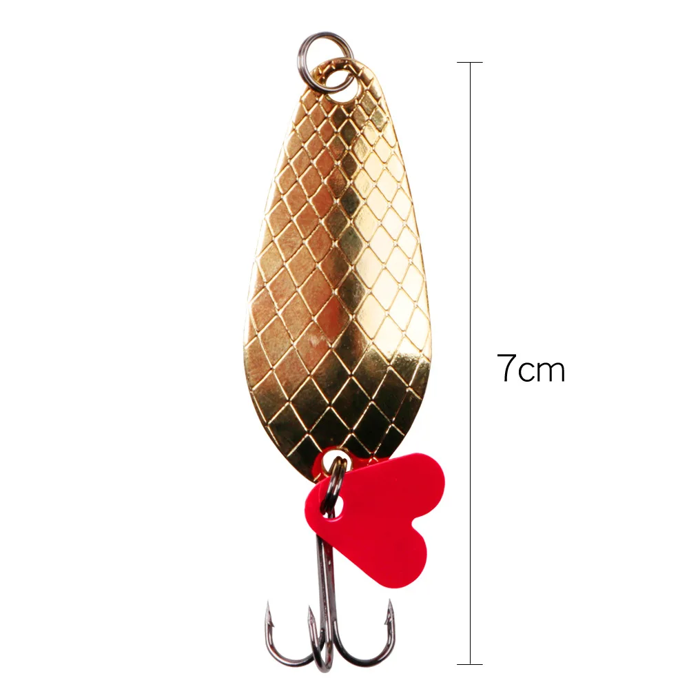 1PCS Metal Jigging Spinner Spoon 9g 7cm Fishing Lure Hard Baits Sequins Noise Paillette Artificial Bait with Treble Hook