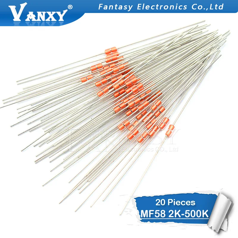 20pcs Thermal Resistor NTC MF58 3950 5% B 2K 5K 10K 20K 50K 100K 200K 500K 1K 1M ohm