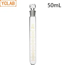 YCLAB 50mL Glass Test Tube with Graduation and Glass Stopper High Temperature Acid Alkali Resistance Laboratory Equipment