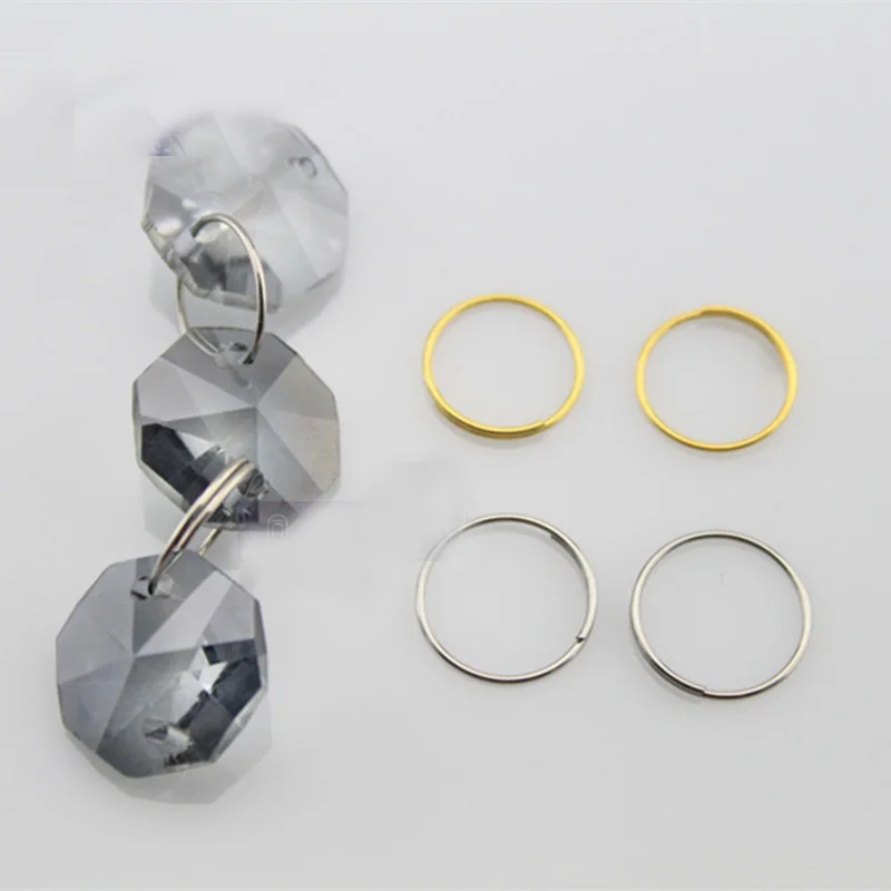 Top Quality 1000pcs 12mm Chrome Stainless Steel Round Rings Crystal Diy Chandeliers Accessories Hooks Curtain Beads Connectors