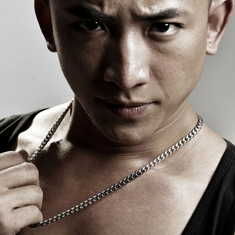 

Мужское ожерелье из стерлингового серебра 925 пробы, дизайн «Плетеная цепь», из чистого серебра, стильное украшение, классический подарок на день рождения и праздники для него