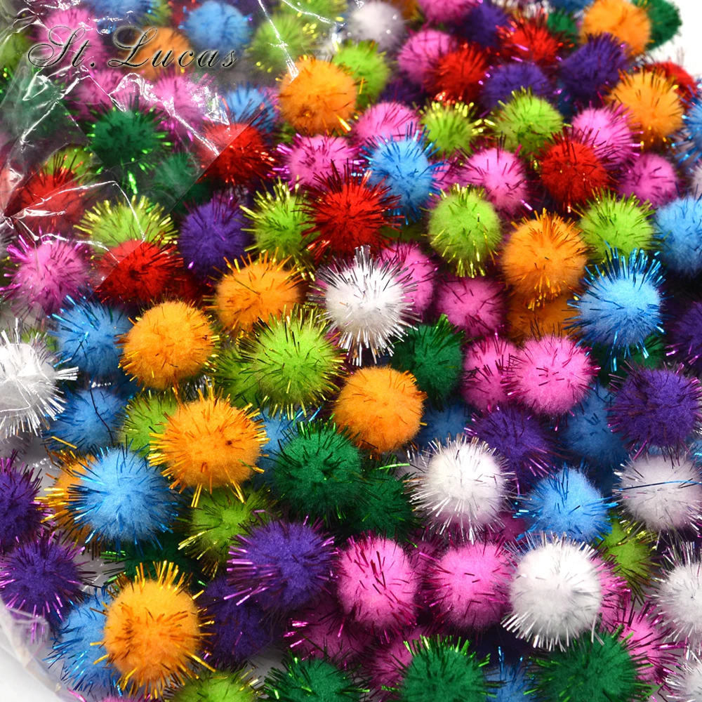 New 50pcs/lot 15mm mixed color polyester pom pom ball for garment home christmas party carft decoration DIY accessories material