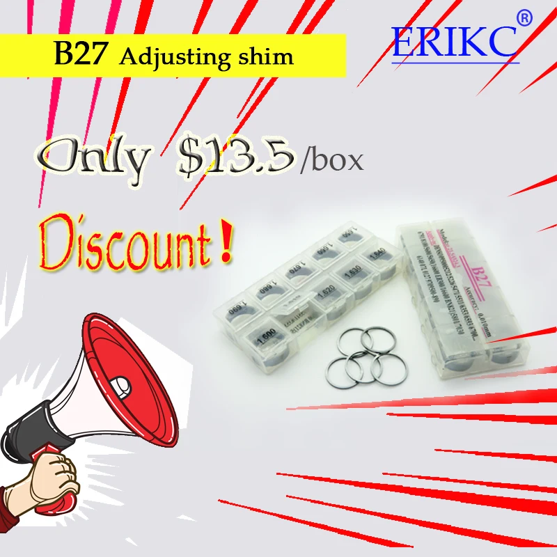 

ERIKC Adjusting Shim B27 Diesel Fuel Injector Adjustment Shims Size 1.57-1.66mm Injection Gasket Washer B27 (Quantity 50PCS/Lot)