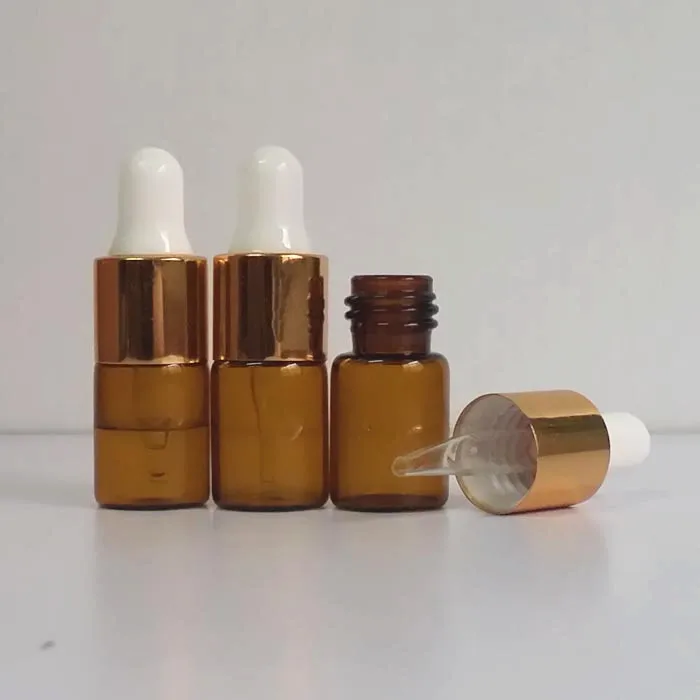 

wholesale 500x Mini Amber Glass Sample Dropper Bottle, 2.5 ml Sample Brown Glass Bottle with Pipette,mini Essential Oil Vial