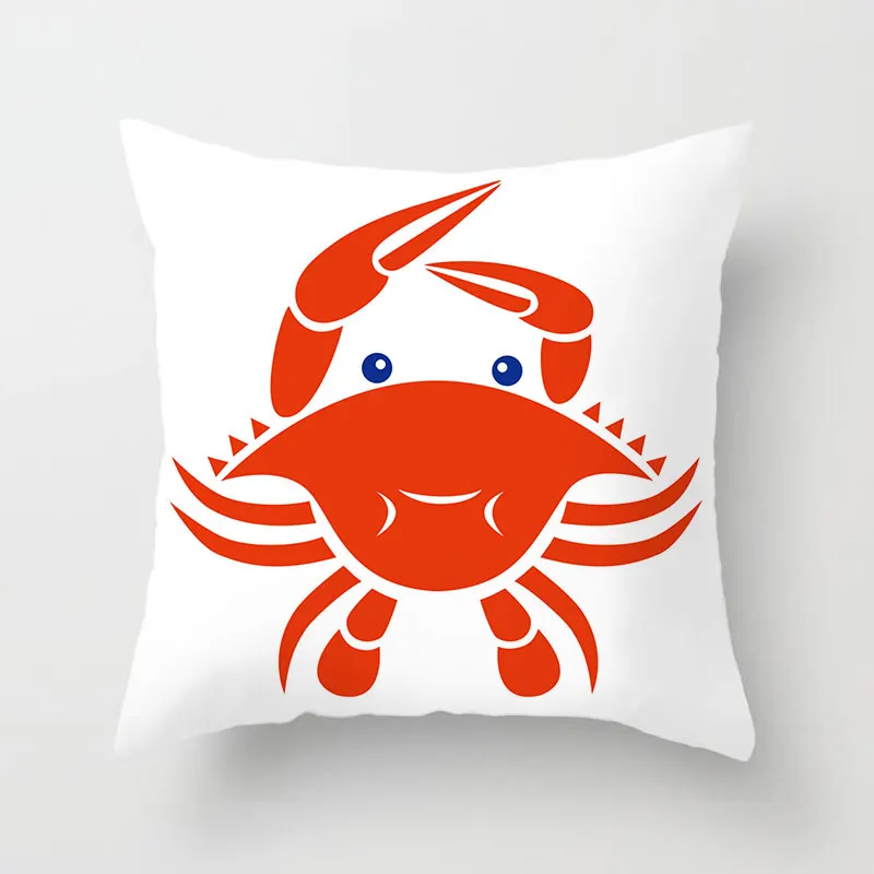 Houspace Polyester Peach Skin Zebra Rhinoceros & Crab For Home Pillow Decor Sofa Car Decorative Gift Chair Seat Pillow Case