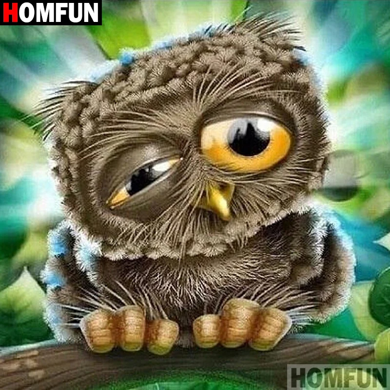 

HOMFUN Full Square/Round Drill 5D DIY Diamond Painting "Cartoon owl" Embroidery Cross Stitch 5D Home Decor A01825