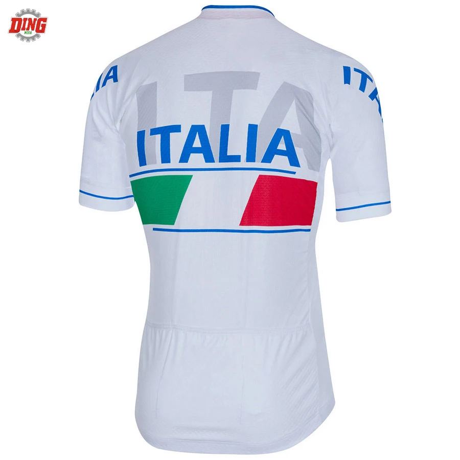 Italy TEAM ITALIA NEW white cycling jersey set ropa Ciclismo men short sleeve team bike wear jersey set bib shorts Gel Pad MTB