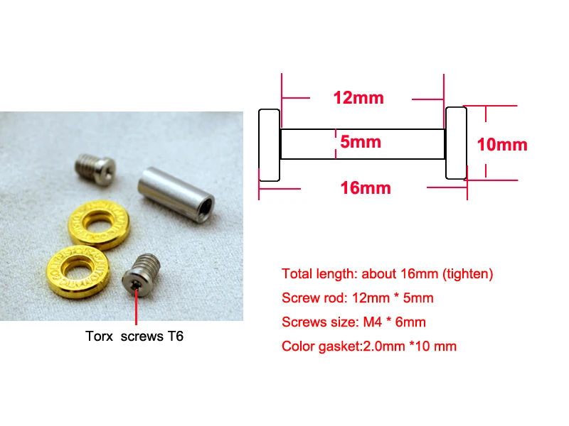 16mm x 5mm ,Knife Handle Torx head hex Screw Suitable for 5mm  hole (CNC007)