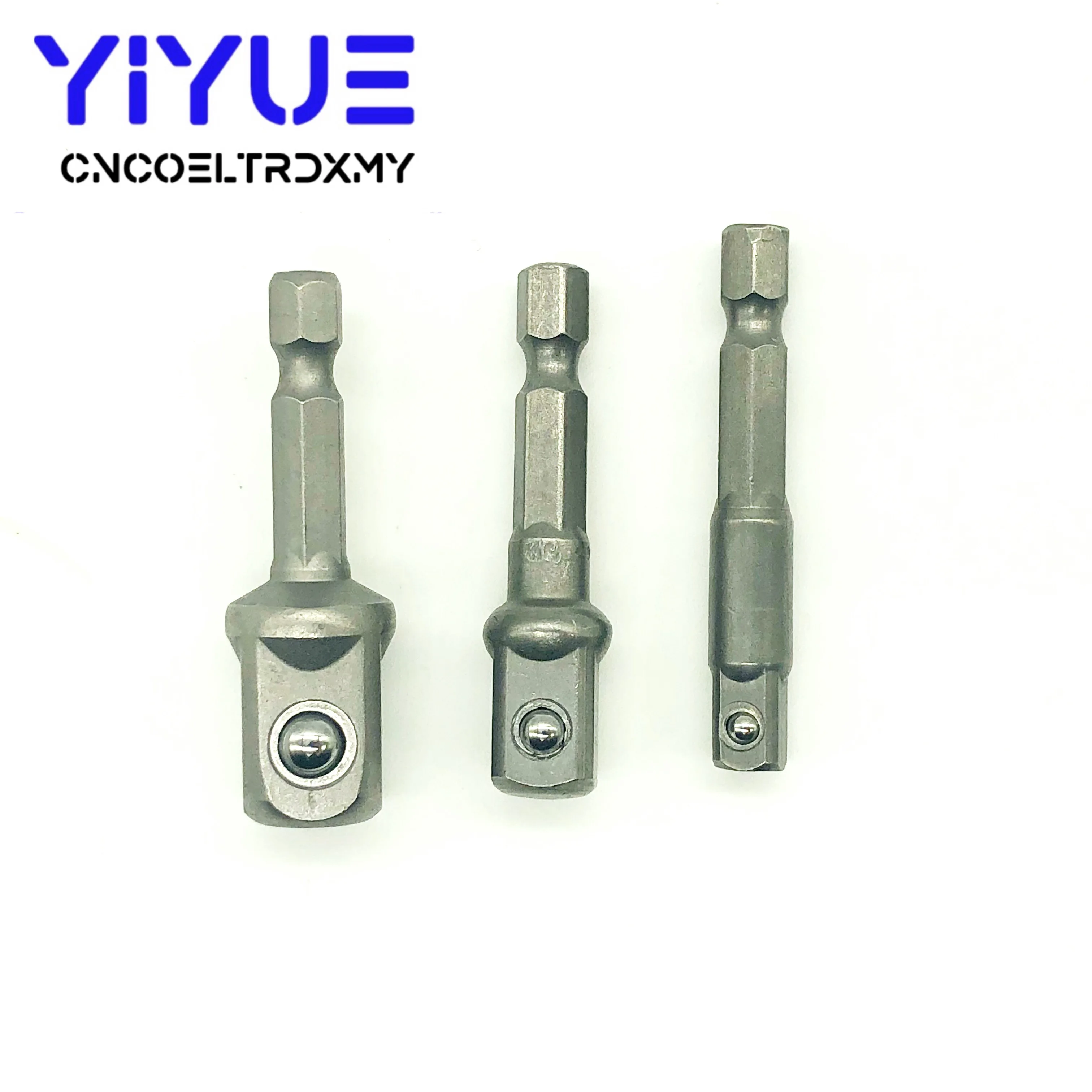 

3pcs/set Chrome Vanadium Steel Socket Adapter Hex Shank to Square Extension Drill Bits Bar Hex Bit Set Tools tightly