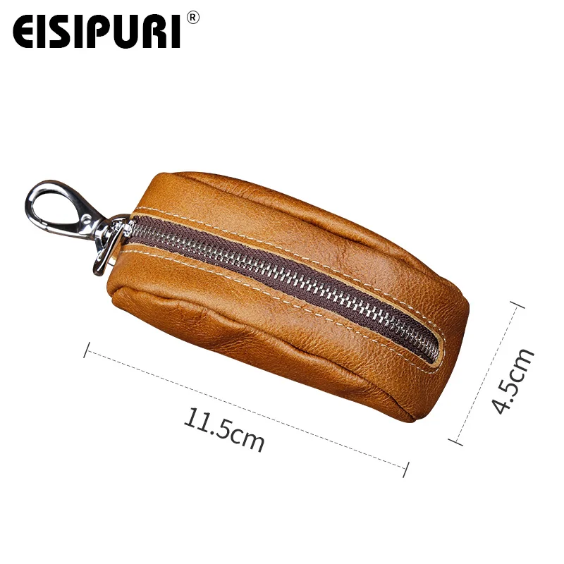 EISIPURI Brand Genuine leather car key case wallet fashion cow leather brand car key holder, Wholesale car key zipper bag