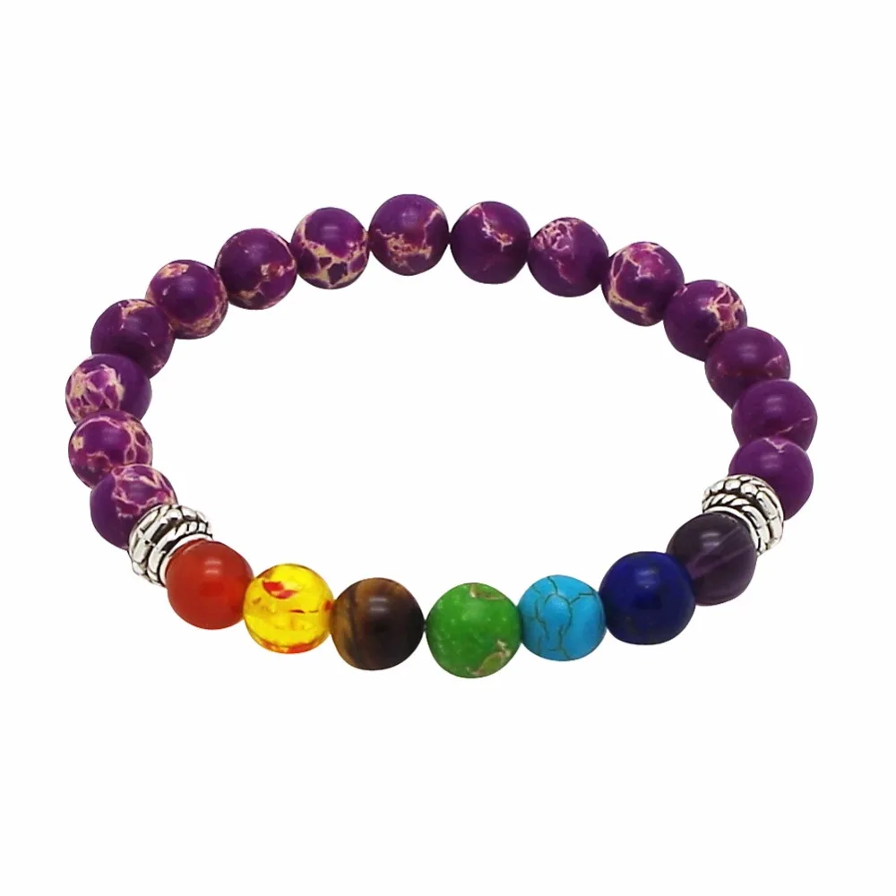 8mm contas pulseiras para homens e mulheres, yoga, equilíbrio, cura, reiki, pedra de oração, 7 chakra, frete grátis