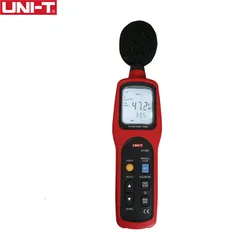 UNITÀ di UT352 Suono Leva Meter Facile Da Trasportare Rumore 30 ~ 130db Max/min Lcd Retroilluminazione di Alta Dati di Allarme registrazione