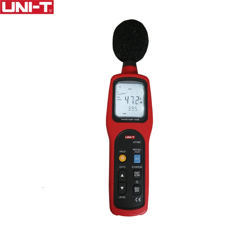 Unit-sound Lever Meter Fácil de Transportar Ruído 30130db Max Min Lcd Backlight Alarme Alto Data Logging Ut352