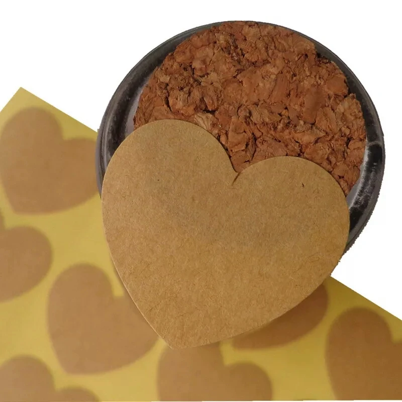 100pcs plain heart shape Paper Label Sticker DIY Gift Sticker Seal Stickers For Handmade