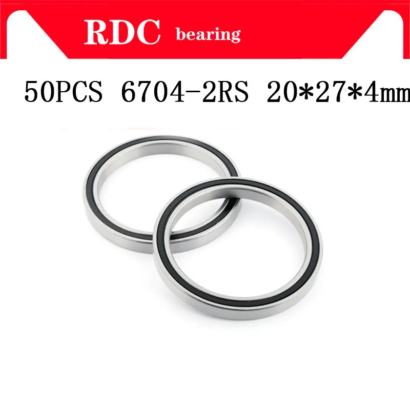 Free Shipping 50PCS ABEC-5 6704-2RS High quality 6704RS 6704 2RS RS 20x27X4 mm Miniature Rubber seal Deep Groove Ball Bearing