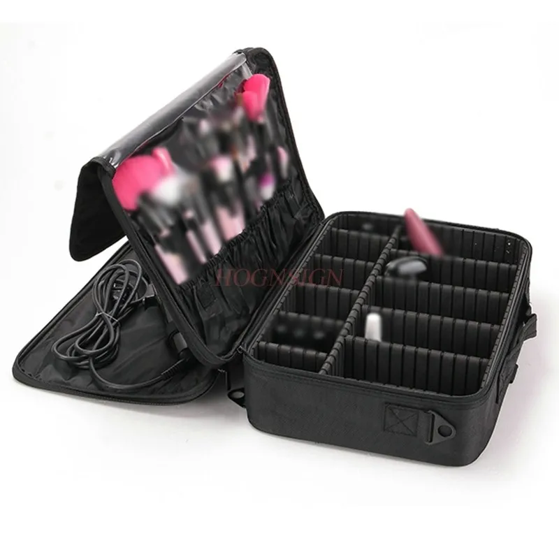 แต่งหน้า Pack เครื่องสําอางค์ Professional Storage ขนาดใหญ่กล่องพาร์ทิชันแบบพกพา 3 ชั้น Beauty Tattoo Kit กระเป๋าเครื่องสําอาง Make Up ขาย