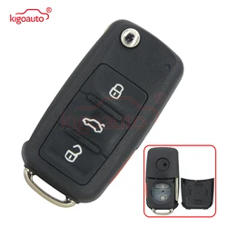 NBG010180T Remote key shell 3 button with panic for VW Beetle Passat Jetta 2014 Flip Key case Uncut Ignition Blade Blank