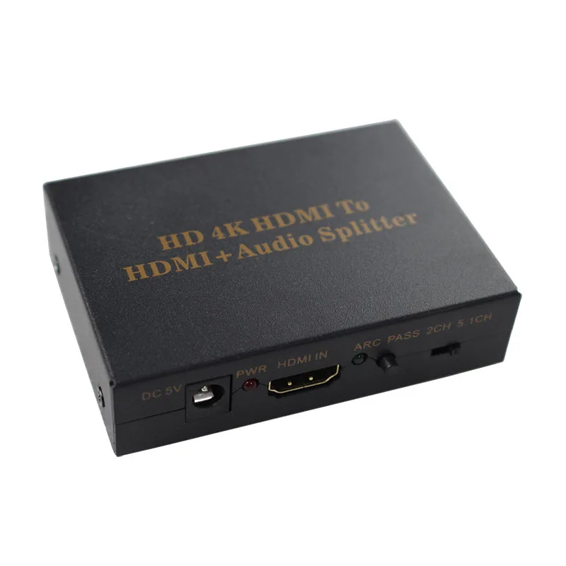1 قطعة HDMI إلى HDMI صندوق محول الصوت مقسم الصوت مع تمرير spdif/2.0ch/5.1 ch نموذج الصوت دعم 4k 2k