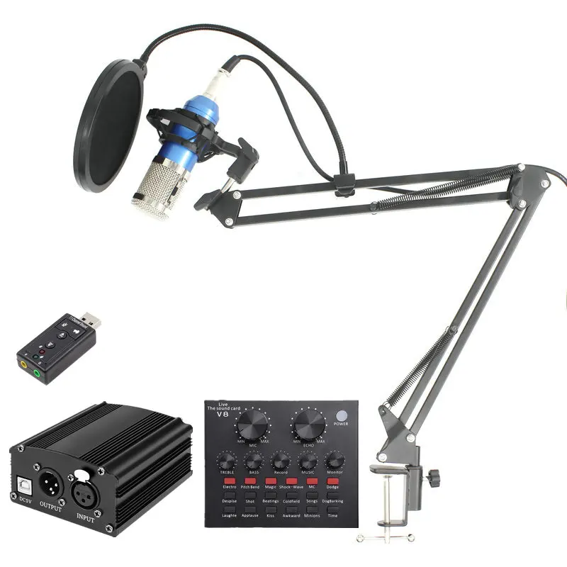 BM800 Mikrofon Condenser Sound Recording BM 800 Studio Microphone Kit With Shock Mount For Computer Radio Braodcasting