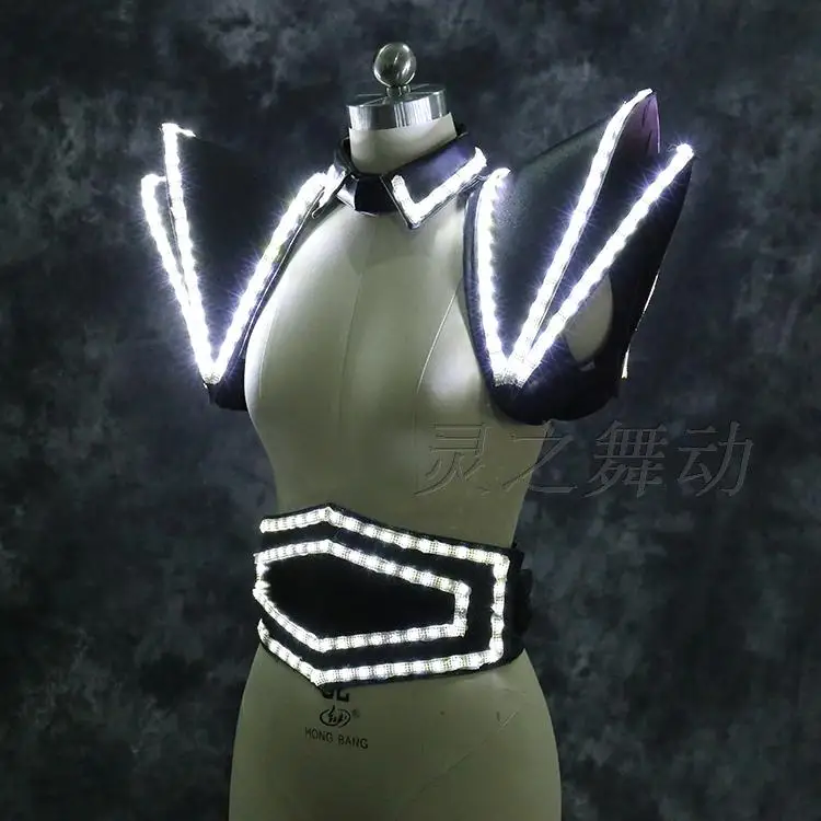 Luminous Costume Armor LED Light Dress Ballet Suit For Club Party Stage Dancer Wear B Model Welcome OEM Order