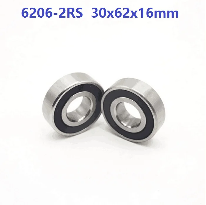 

4pcs/lot 6206RS 6206-2RS 6206 2RS 30*62*16mm Deep Groove Ball bearing 30x62x16mm