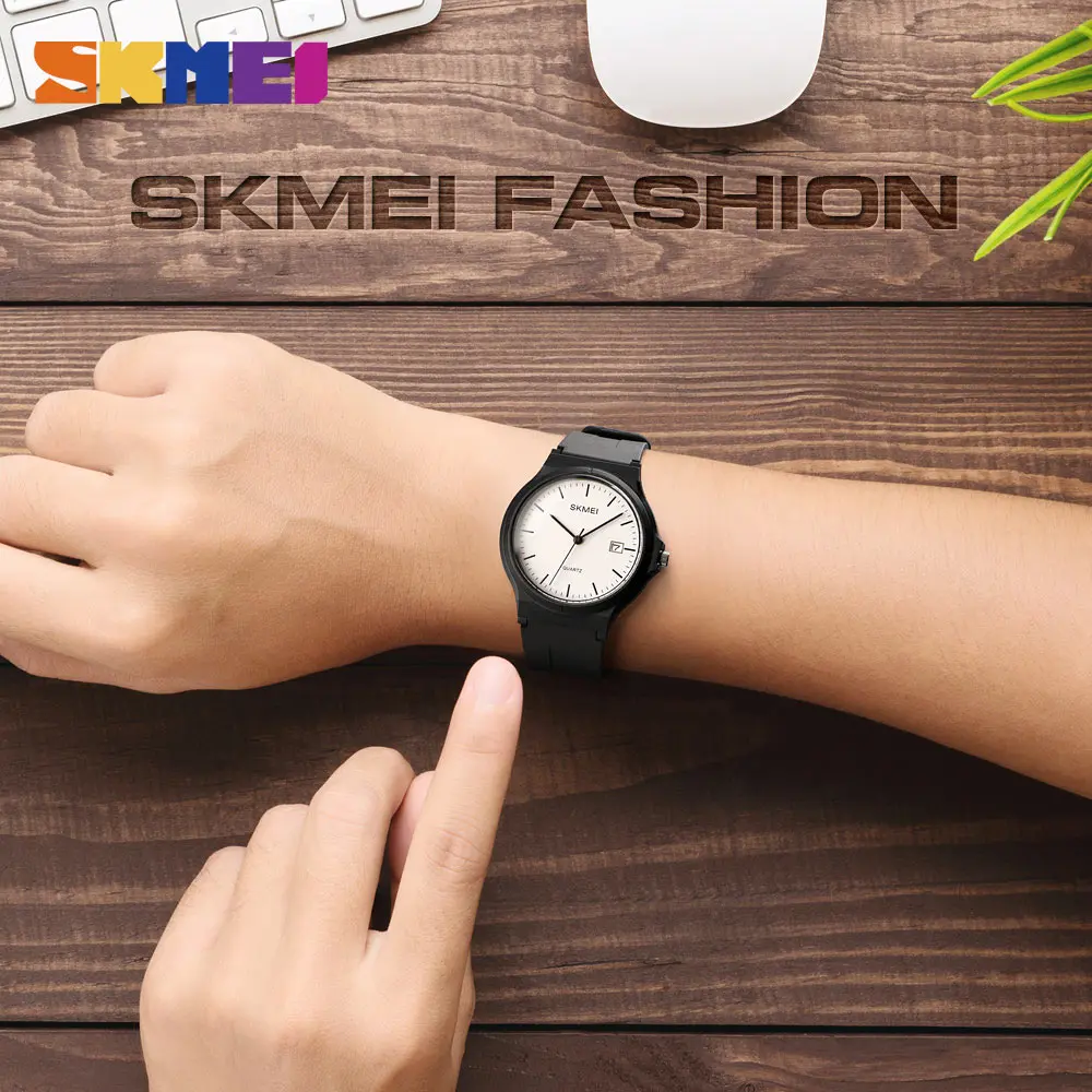 SKMEI Ladies Casual Sports Couple PU Strap Calendar Women Top Luxury Wristwatch Lady Large Dial Relogio Feminino 1449