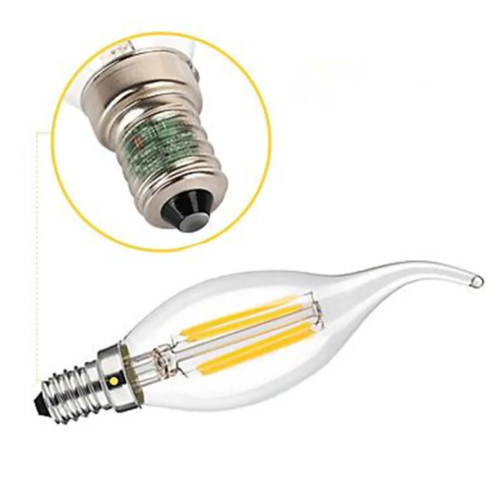 10pcs LED Bulb E14 4W/6W Dimmable Edison Retro Filament Candle Light AC220V C35 Warm/Cold White 360 Degree Energy Saving Lamp
