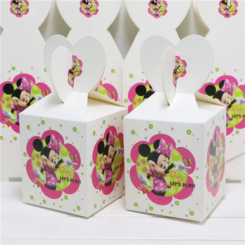 Minnie Mouse Candy Box Chocolate Packaging Gift Box Kids Birthday Decoration Favors Candy Box Party Supplies