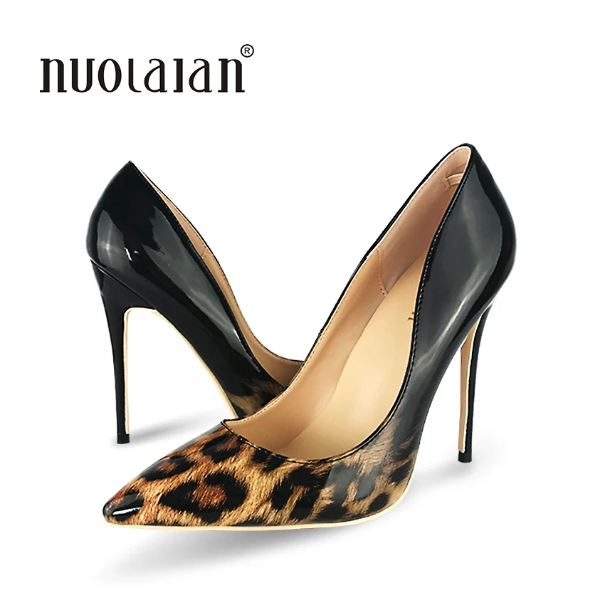 2018 Brand Women Pumps Sexy Leopard Shoes High Heels 12cm Women Shoes High Heel Party Wedding Shoes Wo Size 4-11