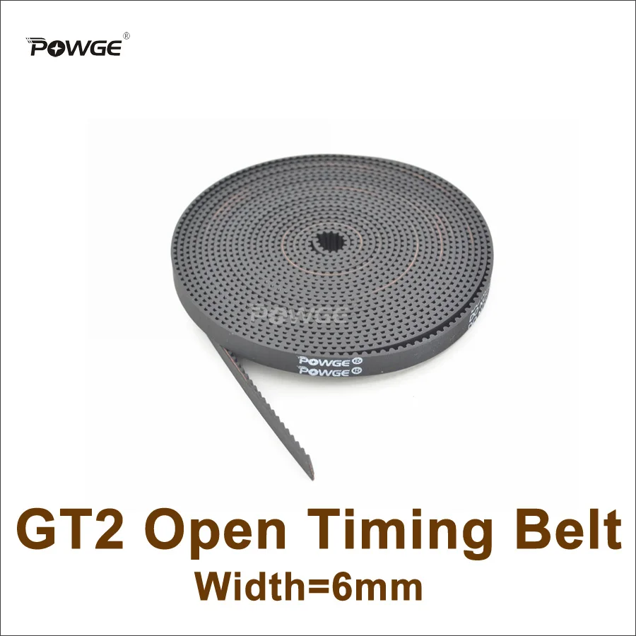 POWGE 2meters GT2 Timing Belt Width=6mm Fit GT2 Pulley GT2-6 Rubber 2GT 6 Open Timing Belt 3D Printer Accessory High Quanlity