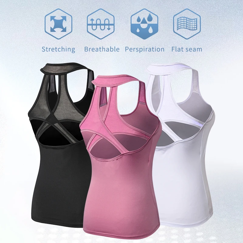 2023 Yoga Tops Vest for Women Sports Top Fitness Sport Shirt Gym Yoga Tops Female t Shirt Sleeveless Yoga Shirt Sportwear