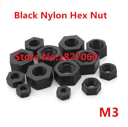 

1000pcs M3 Black Nylon Hexagon Nuts Metric Thread Plastic Nut Insulation Hex Nuts Fastener