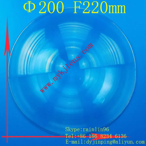 

PMMA acrylic stage lights LED light Fresnel lens Diameter 200mm focal length 220mm free shipping