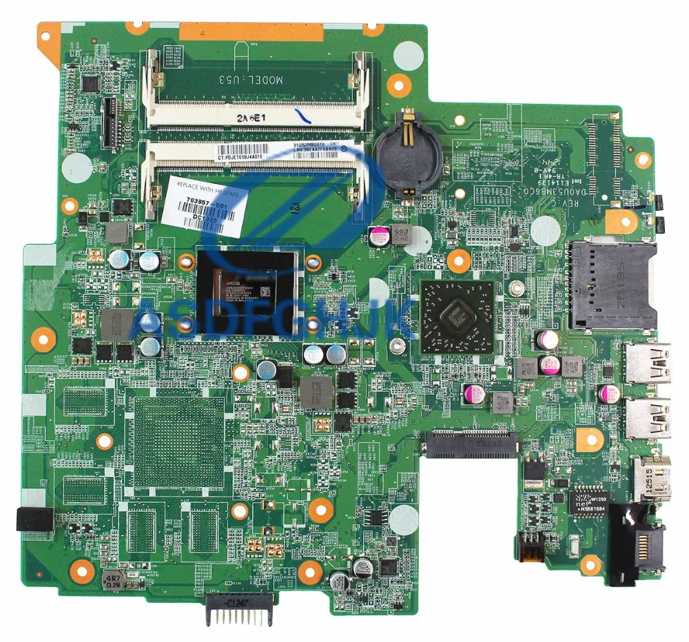 

Laptop Motherboard for HP 14-B 14Z-B DA0U53MB6C0 REVC 703857-501 U53 DDR3 for A4-4355M Integration 100% Test Ok