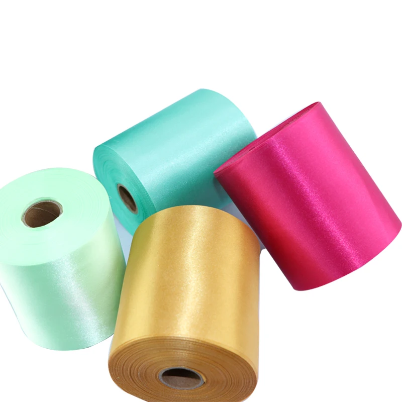 25 Meters/Roll 8cm/10cm/15cm Wide Champagne Satin Ribbon Polyester Ribbon for Wedding Chair/Car/Party Decoration Hand Sewing DIY