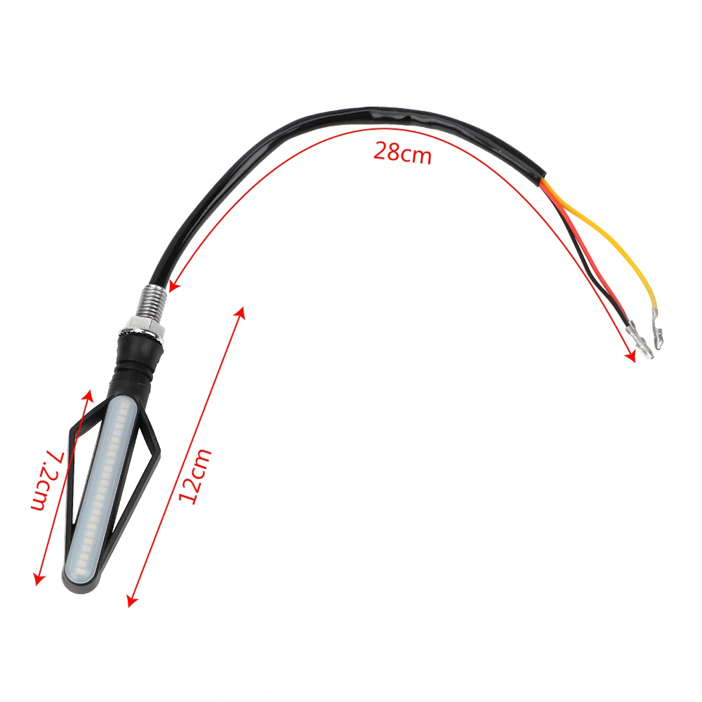 FORAUTO 1 Pcs 24 LED Motorbike Indicator Blinker Fog Light Motorcycle Turn Signal Lights Moto Tail Brake Lights Signal Lamp