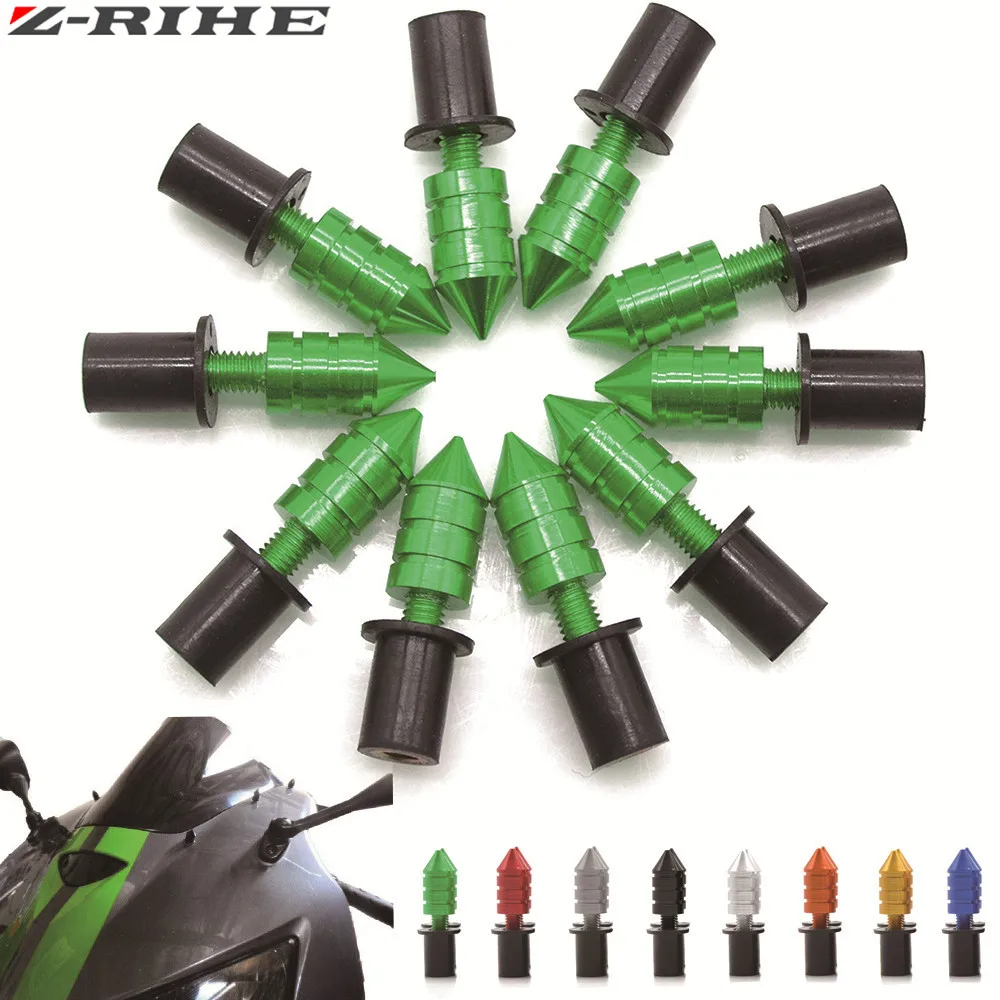 5mm Universal motorcycle Windshield Spike Bolts Screw Nuts For Kawasaki ER6F ER6N ER 6N 6F VERSYS 1000 ZZR600 z750 Z800 Z650 900