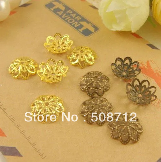 

Free shipping!!2000pcs/lot 10mm /Bronze can choose filigree bead caps Lead and nick el free