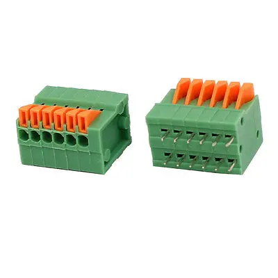 10pcs KF141V 150V 2A 2.54mm Pitch 6P Spring Terminal Block for PCB Mounting