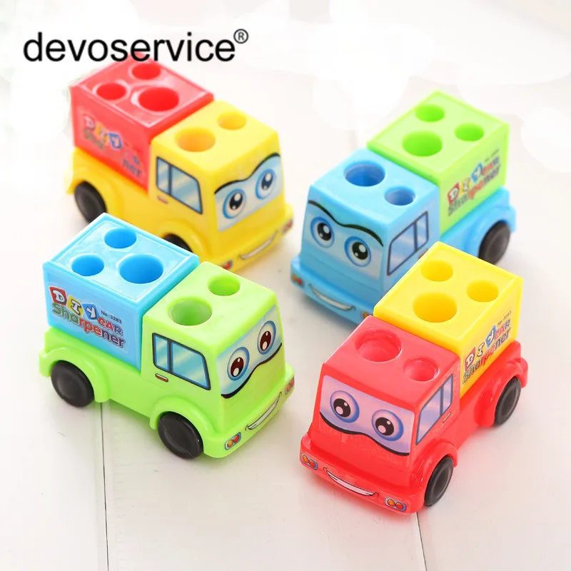 1Pc Kawaii Car Styling Pencil Sharpener Primary School Toys Turning Pen Multi-Function Stand Pen Holder School Office Supplies