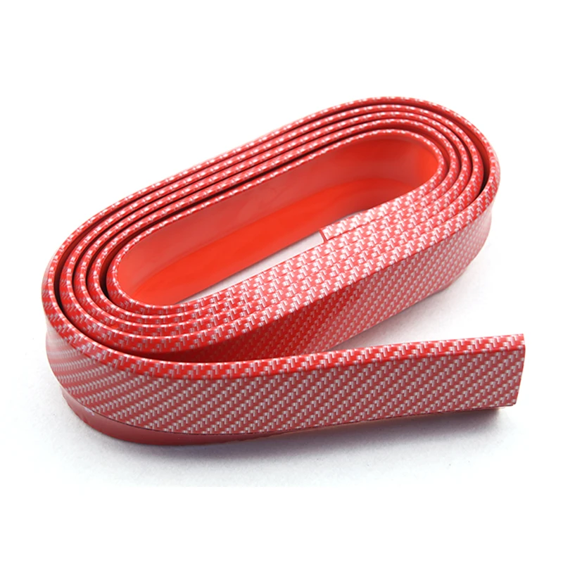 2.5m Car Protector Front Bumper Lip Splitter Car Sticker Body Kit Carbon Fiber Car Rubber Bumper Strip Outside Bumper